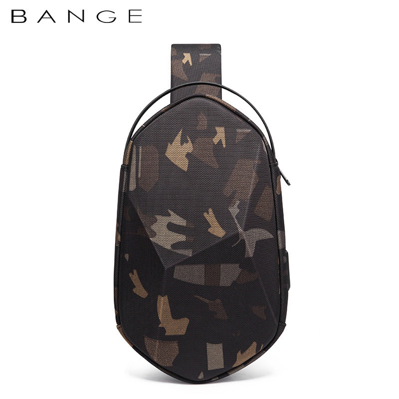 BANGE Chest Bag Men's One-Shoulder Messenger Bag Hard Shell Polyhedron Trend Men's Bag New Bag