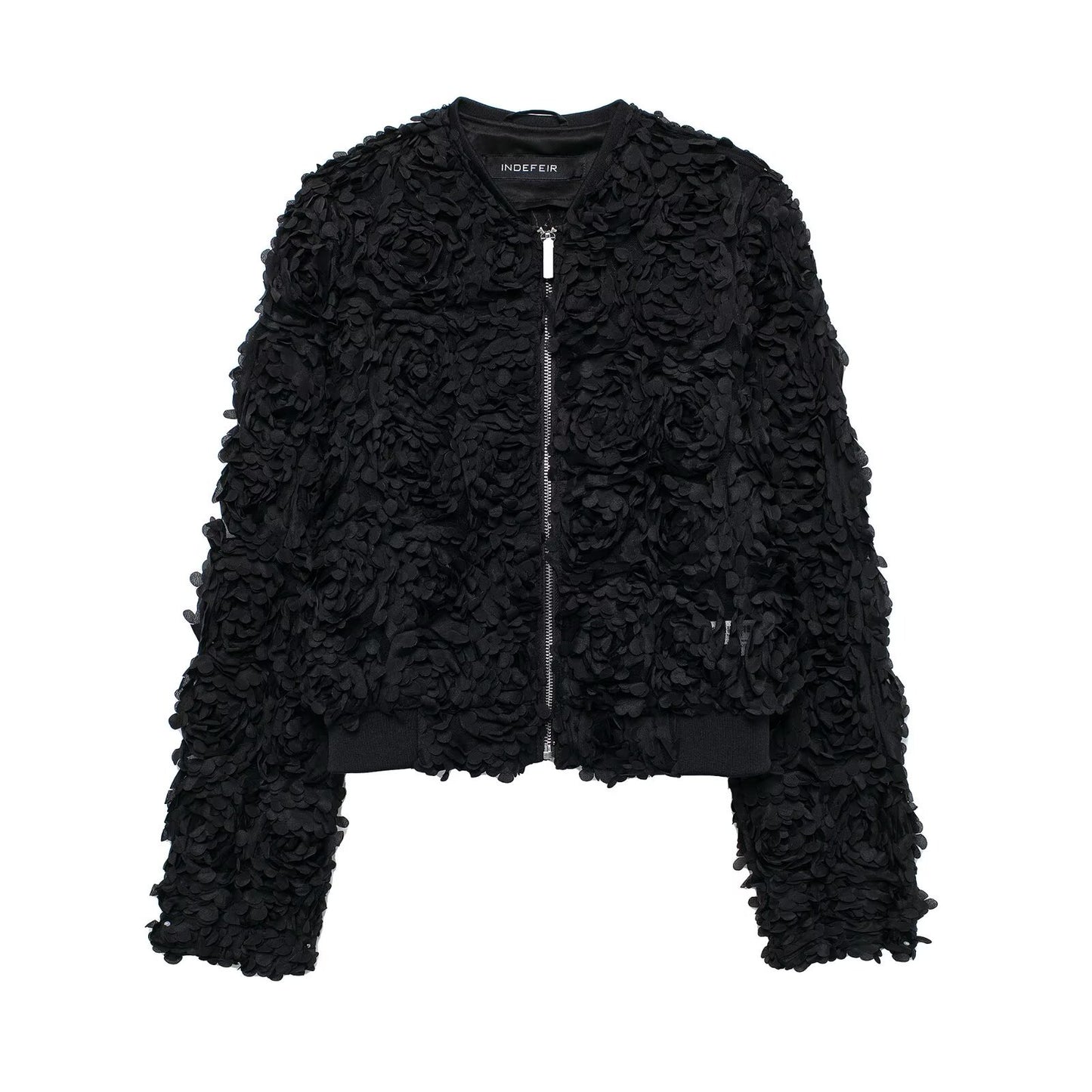 Women's short four-color textured floral jacket jacket for women