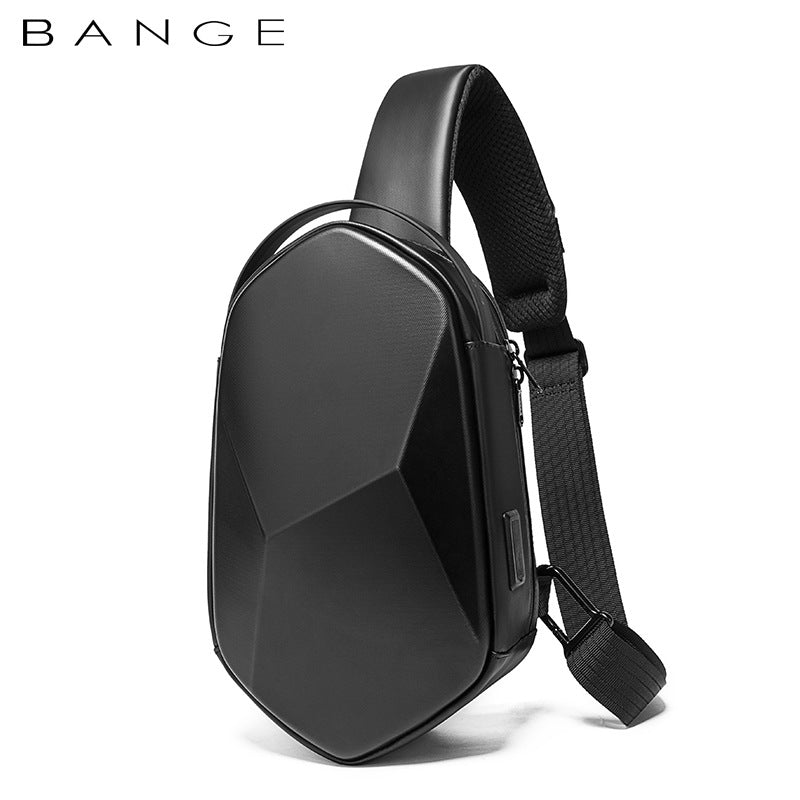 BANGE Chest Bag Men's One-Shoulder Messenger Bag Hard Shell Polyhedron Trend Men's Bag New Bag