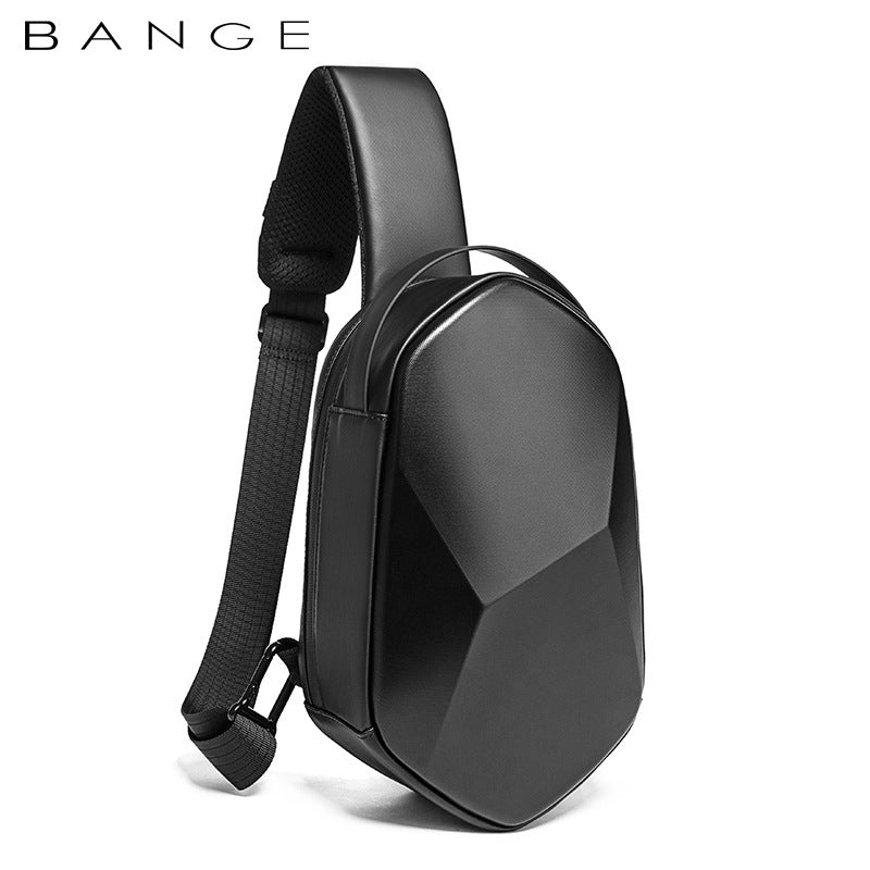 BANGE Chest Bag Men's One-Shoulder Messenger Bag Hard Shell Polyhedron Trend Men's Bag New Bag