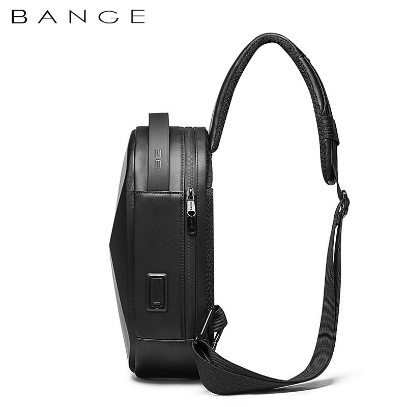 BANGE Chest Bag Men's One-Shoulder Messenger Bag Hard Shell Polyhedron Trend Men's Bag New Bag