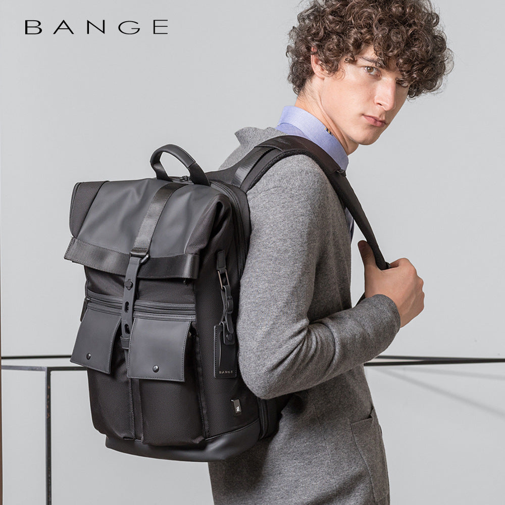 New BANGE Backpack Men's Casual Business Backpack Travel Large Capacity Backpack Student Schoolbag Backpack