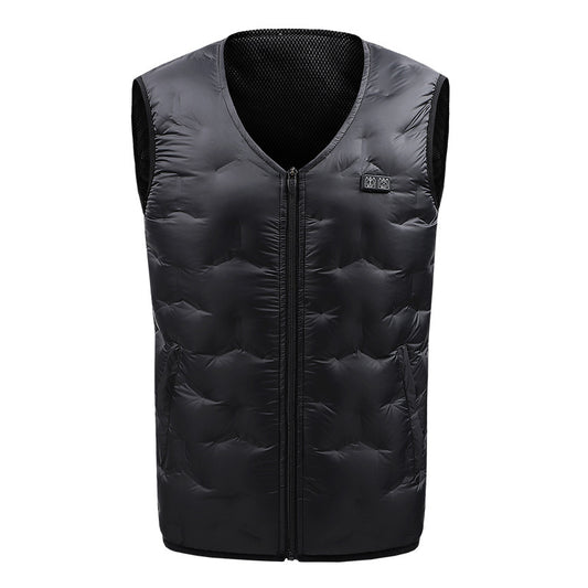 Down heating vest, USB intelligent constant temperature heating vest for men and women, warm jacket for winter charging and heating