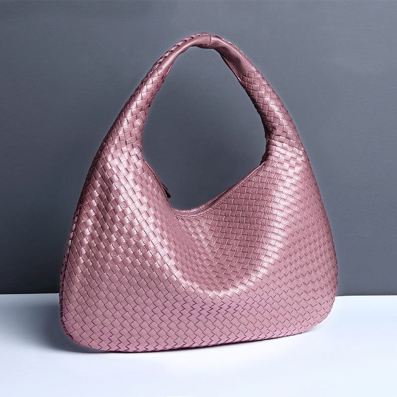 Crescent shaped women's bag hand woven hand-held dumpling bag fashionable single shoulder armpit bag